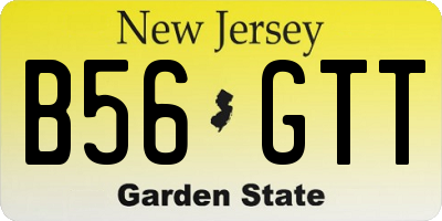 NJ license plate B56GTT