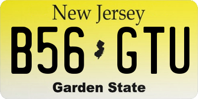 NJ license plate B56GTU