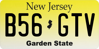 NJ license plate B56GTV