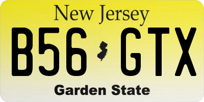 NJ license plate B56GTX
