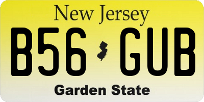 NJ license plate B56GUB