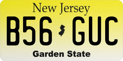NJ license plate B56GUC