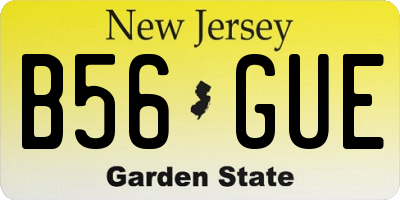 NJ license plate B56GUE