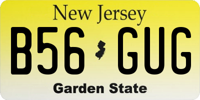 NJ license plate B56GUG