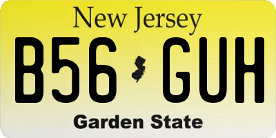 NJ license plate B56GUH