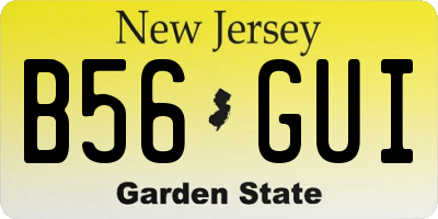 NJ license plate B56GUI