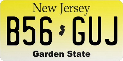 NJ license plate B56GUJ
