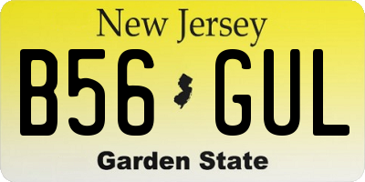 NJ license plate B56GUL