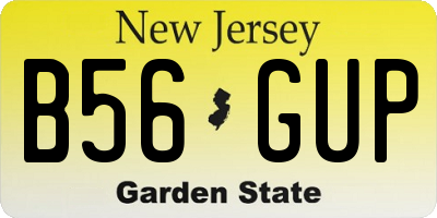 NJ license plate B56GUP