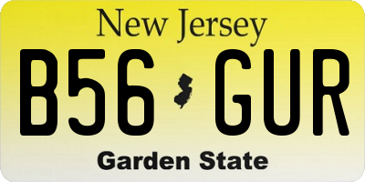 NJ license plate B56GUR