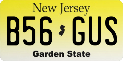 NJ license plate B56GUS