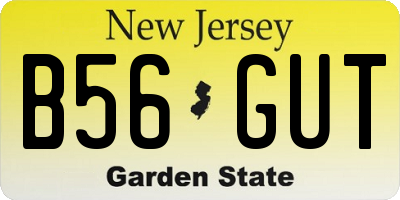 NJ license plate B56GUT