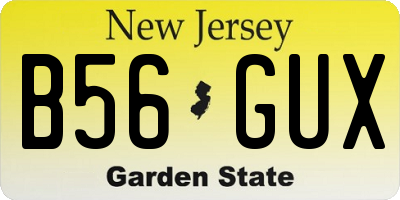 NJ license plate B56GUX