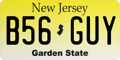 NJ license plate B56GUY
