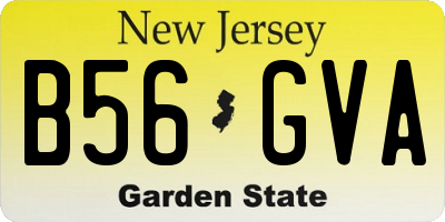 NJ license plate B56GVA