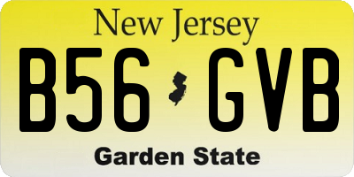 NJ license plate B56GVB
