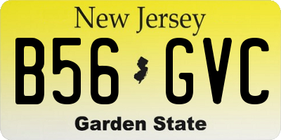 NJ license plate B56GVC