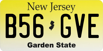 NJ license plate B56GVE
