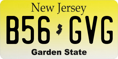 NJ license plate B56GVG