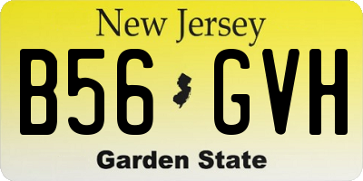 NJ license plate B56GVH