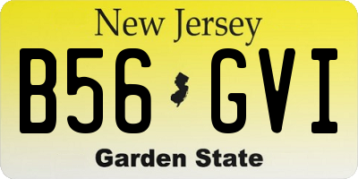 NJ license plate B56GVI