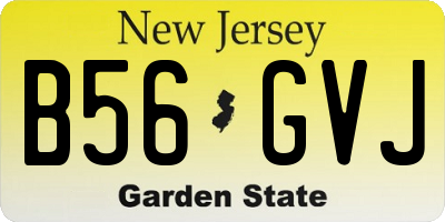 NJ license plate B56GVJ