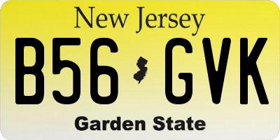 NJ license plate B56GVK