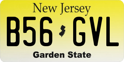 NJ license plate B56GVL