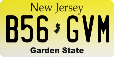 NJ license plate B56GVM