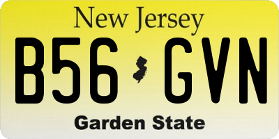 NJ license plate B56GVN