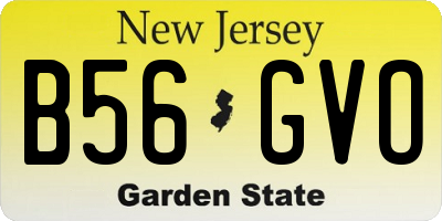 NJ license plate B56GVO