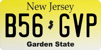 NJ license plate B56GVP