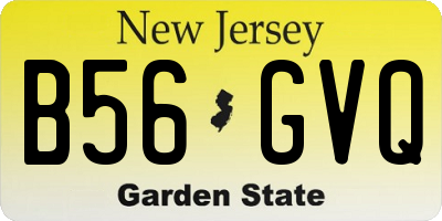 NJ license plate B56GVQ