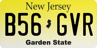 NJ license plate B56GVR