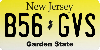 NJ license plate B56GVS