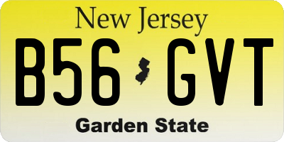 NJ license plate B56GVT