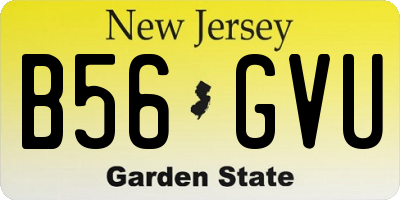 NJ license plate B56GVU