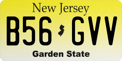 NJ license plate B56GVV