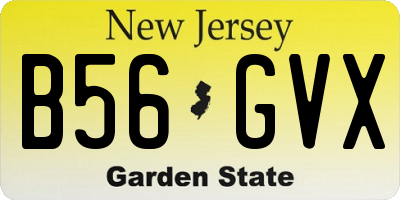 NJ license plate B56GVX