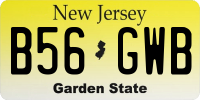 NJ license plate B56GWB