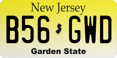 NJ license plate B56GWD
