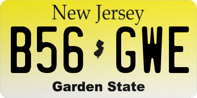 NJ license plate B56GWE