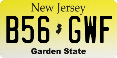 NJ license plate B56GWF