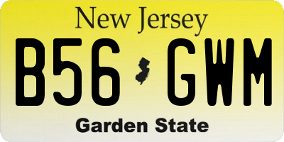 NJ license plate B56GWM
