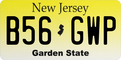 NJ license plate B56GWP