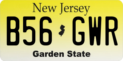 NJ license plate B56GWR