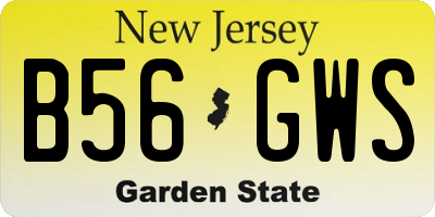 NJ license plate B56GWS