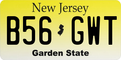 NJ license plate B56GWT