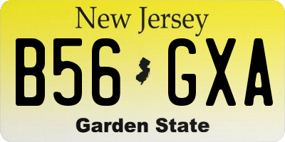 NJ license plate B56GXA