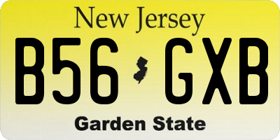 NJ license plate B56GXB
